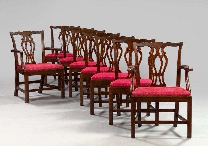 Appraisal: Good Set of Eight Baker Carved Mahogany Dining Chairs second