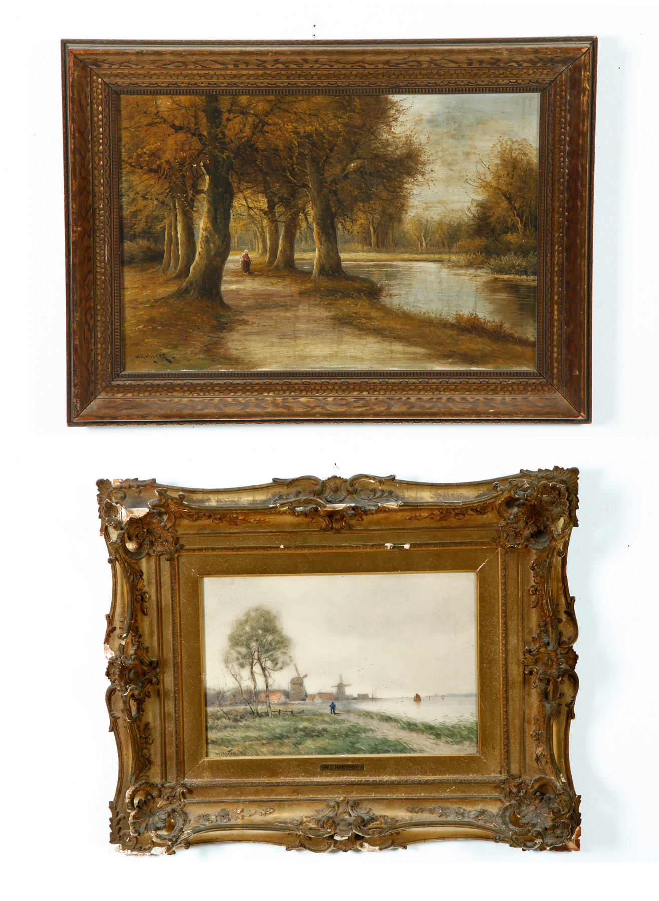 Appraisal: TWO LANDSCAPE PAINTINGS AMERICAN LATE TH-EARLY TH CENTURY Watercolor with