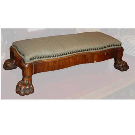 Appraisal: Georgian Style Mahogany Upholstered Low Stool Estimate -