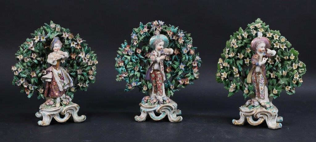 Appraisal: Pair of Bow Porcelain figures woman and men with bocage