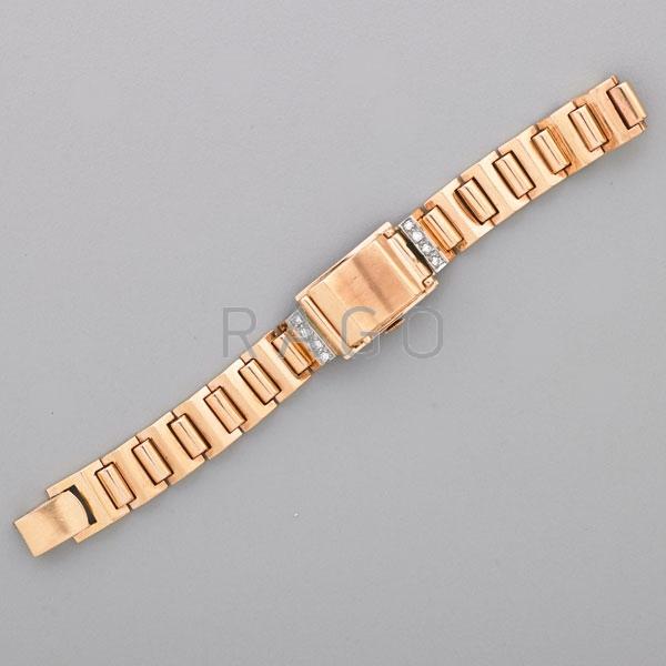 Appraisal: RETRO K ROSE GOLD DISCRETE BRACELET WATCH Condition Report