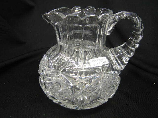 Appraisal: Brilliant Period Cut Glass Pitcher fine heavily cut design