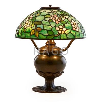 Appraisal: TIFFANY STUDIOS Apple Blossom table lamp Condition Report