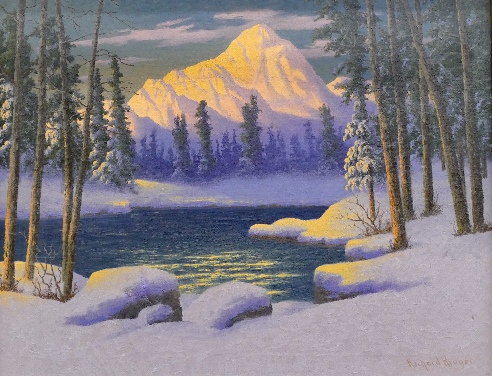 Appraisal: Richard Kruger - American ''Winter Landscape'' OIl on Canvas Framed