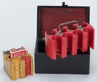 Appraisal: Pair of Bakelite Poker Chip Racks Manufacturers unknown ca s