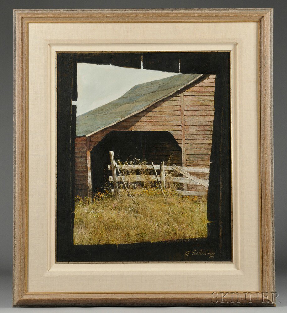 Appraisal: Adolf Sehring American b View of a New England Barn