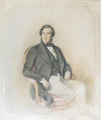 Appraisal: Circle of George Richmond Portrait of a gentleman seated Watercolour