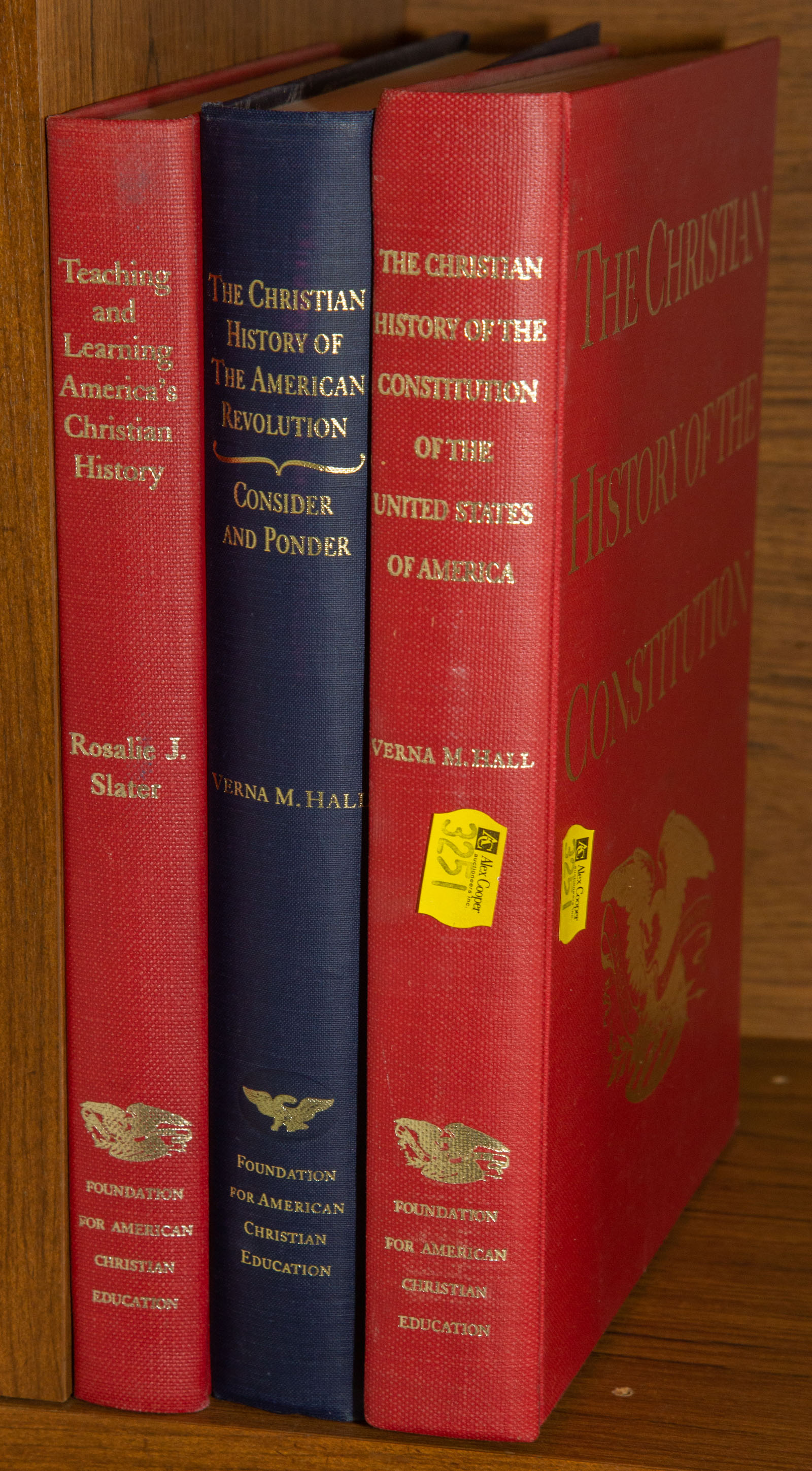 Appraisal: V HALL THREE TITLES ON CHRISTIAN HISTORY OF USA Including