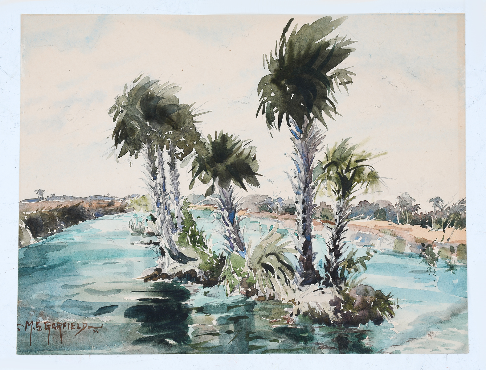 Appraisal: GARFIELD Marjorie Stuart American b Florida River Scene with a