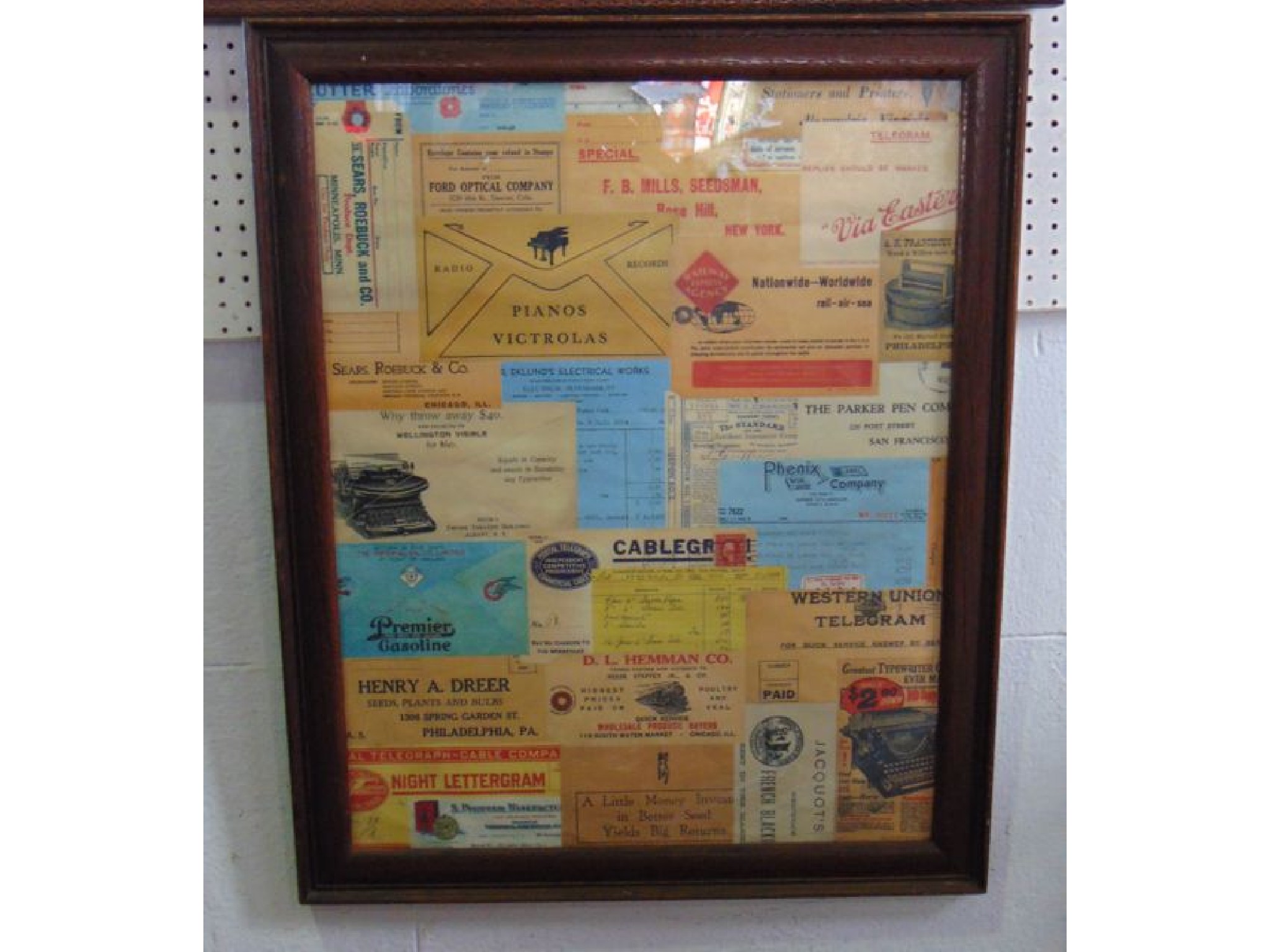 Appraisal: A framed and glazed print depicting faux collage of vintage