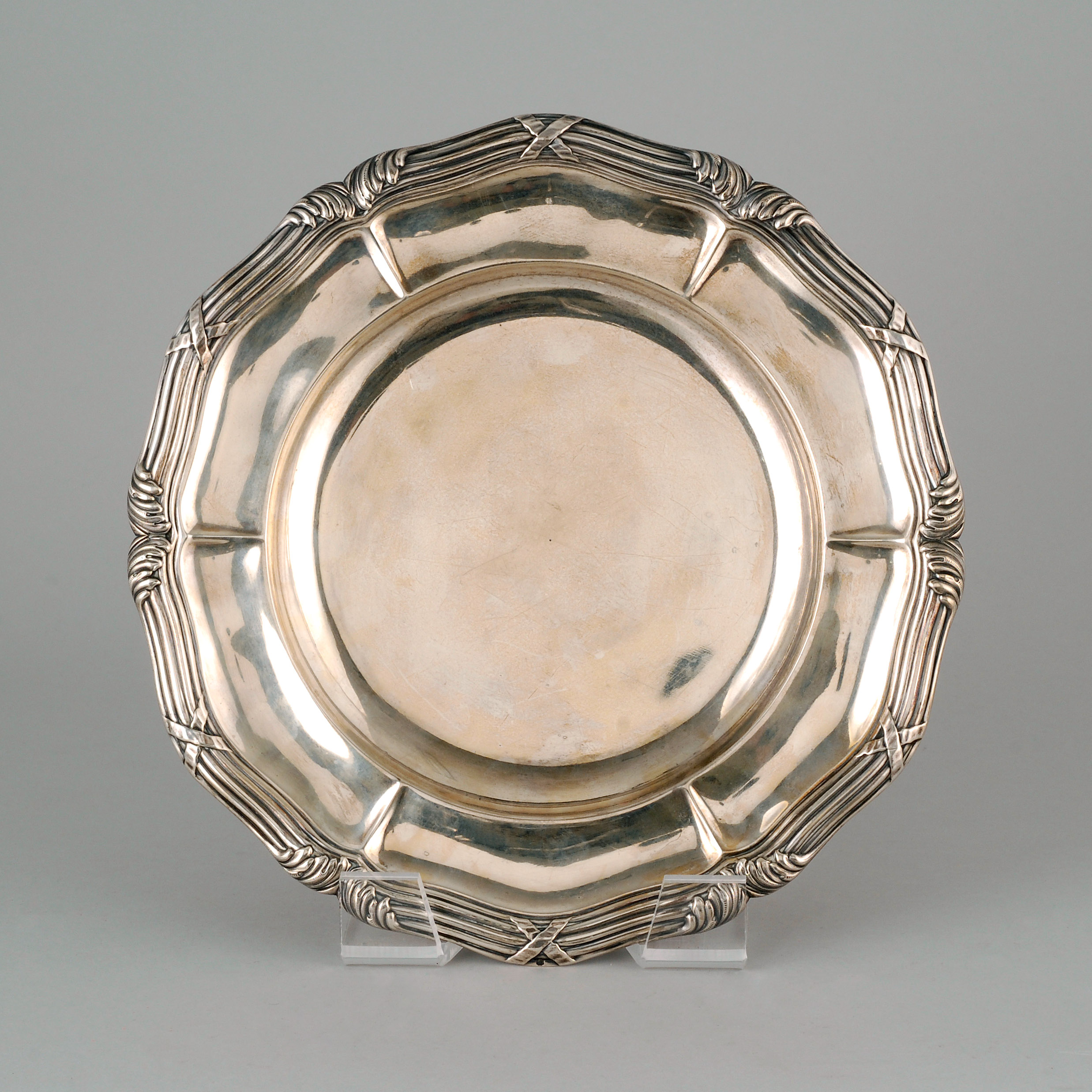 Appraisal: MAISON ODIOT SILVER PLATTER Paris France Late th CenturyCircular with