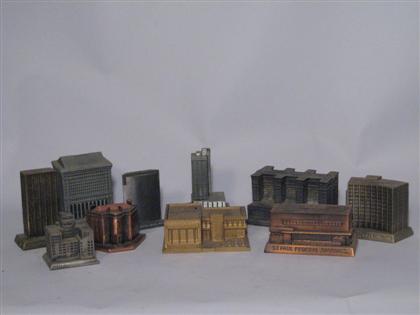 Appraisal: SOUVENIR BUILDINGS AND BANKS Set consists of series of ten