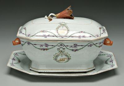 Appraisal: Chinese export tureen and under plate canted corner tureen with