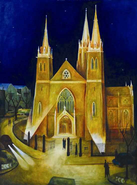 Appraisal: Bill Coleman - St Patrick's Cathedral oil on canvas on