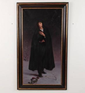 Appraisal: M HYDE OIL ON CANVAS PORTRAIT LA BOENME LARGE FRAMED