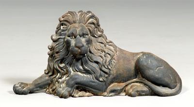 Appraisal: Cast iron lion finely cast half body with traces of