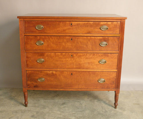 Appraisal: Pennsylvania Sheraton cherry chest of drawers ca h l