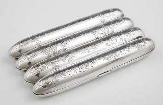 Appraisal: Sterling Four Finger Cigar Case early th c by Webster