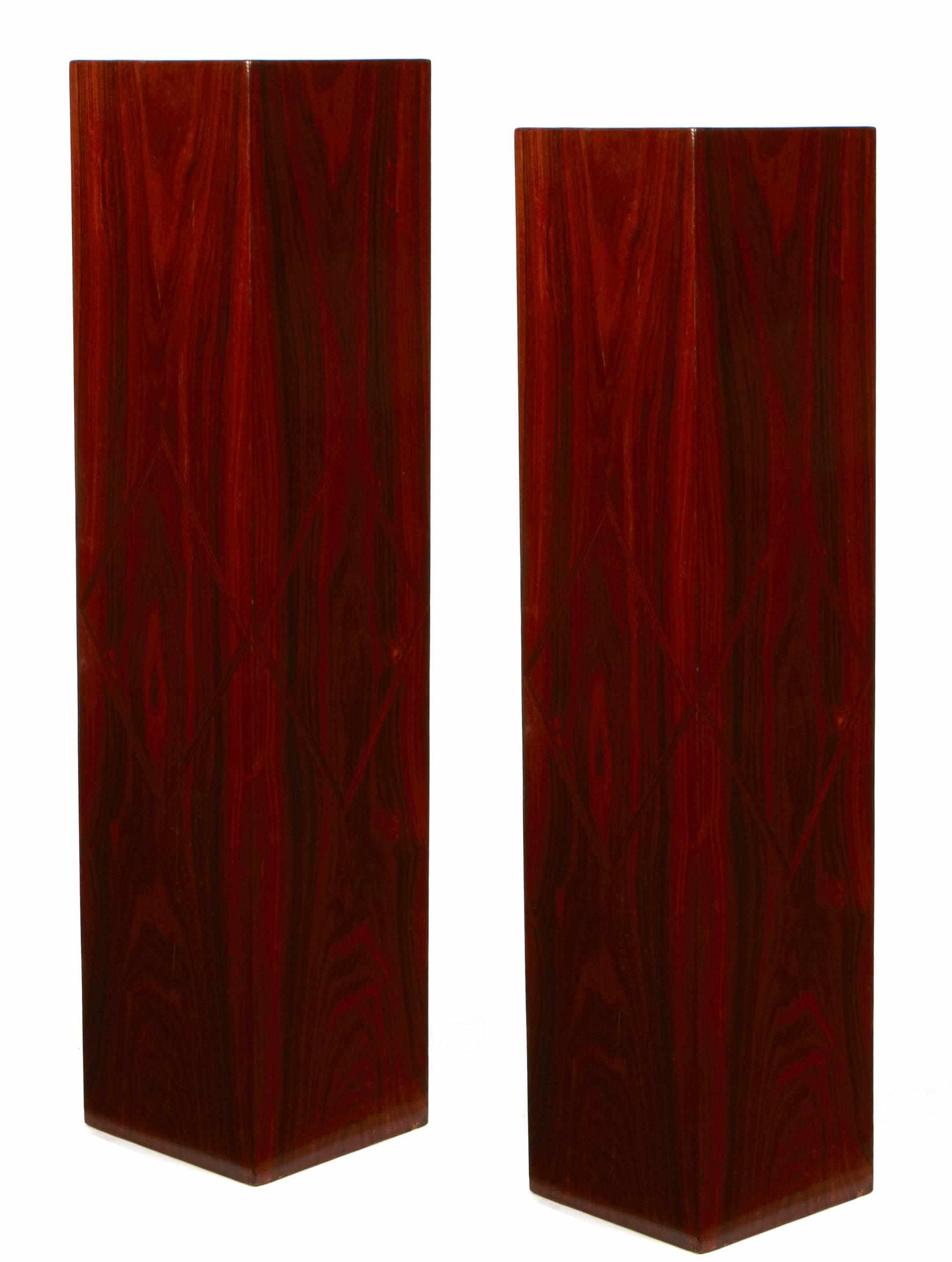 Appraisal: A pair of Art Deco style inlaid pedestals height in