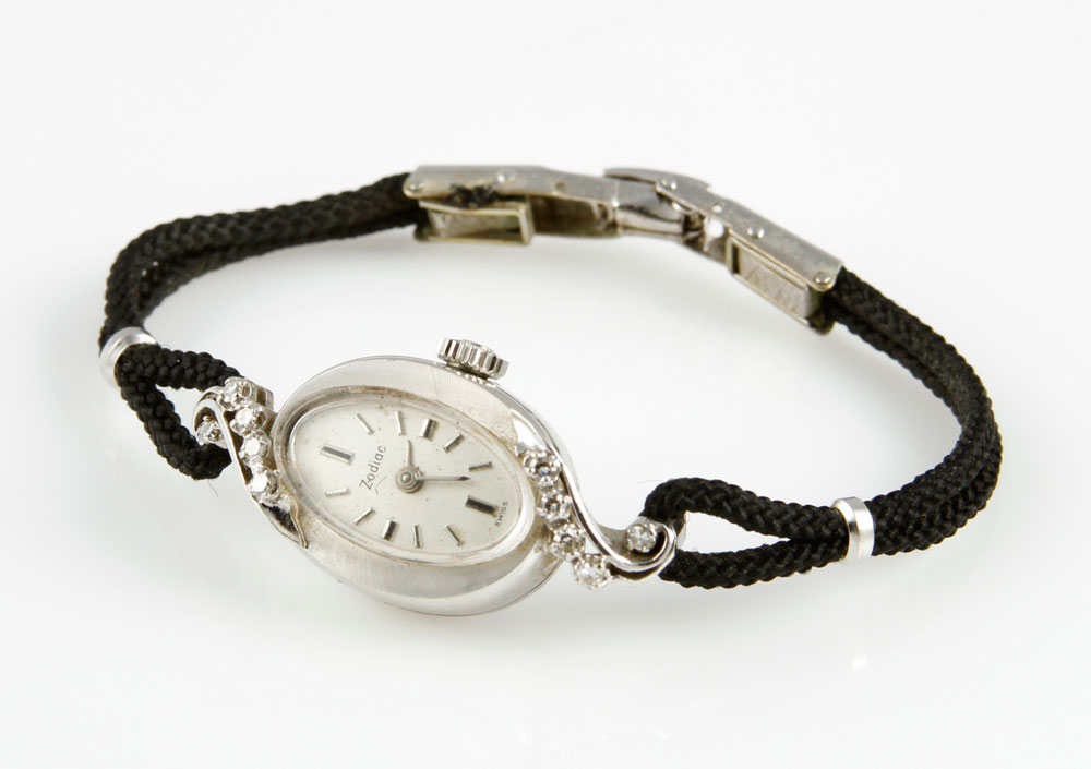 Appraisal: - K White Gold and Diamond Zodiac Watch K white