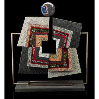 Appraisal: WILLIAM CARLSON Quadrant glass sculpture WILLIAM CARLSON b Large sculpture