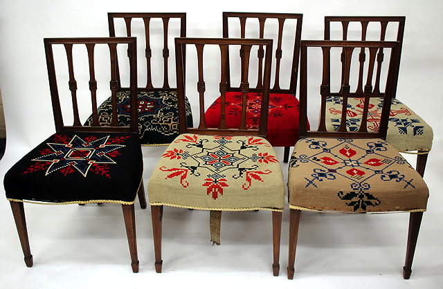 Appraisal: A SET OF SIX TH CENTURY DINING CHAIRS with flower