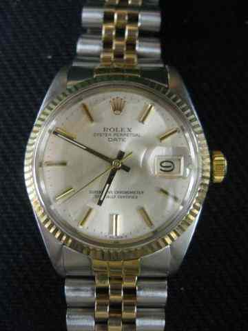 Appraisal: Rolex Man's k Gold Stainless Wristwatch oyster perpetual date circa