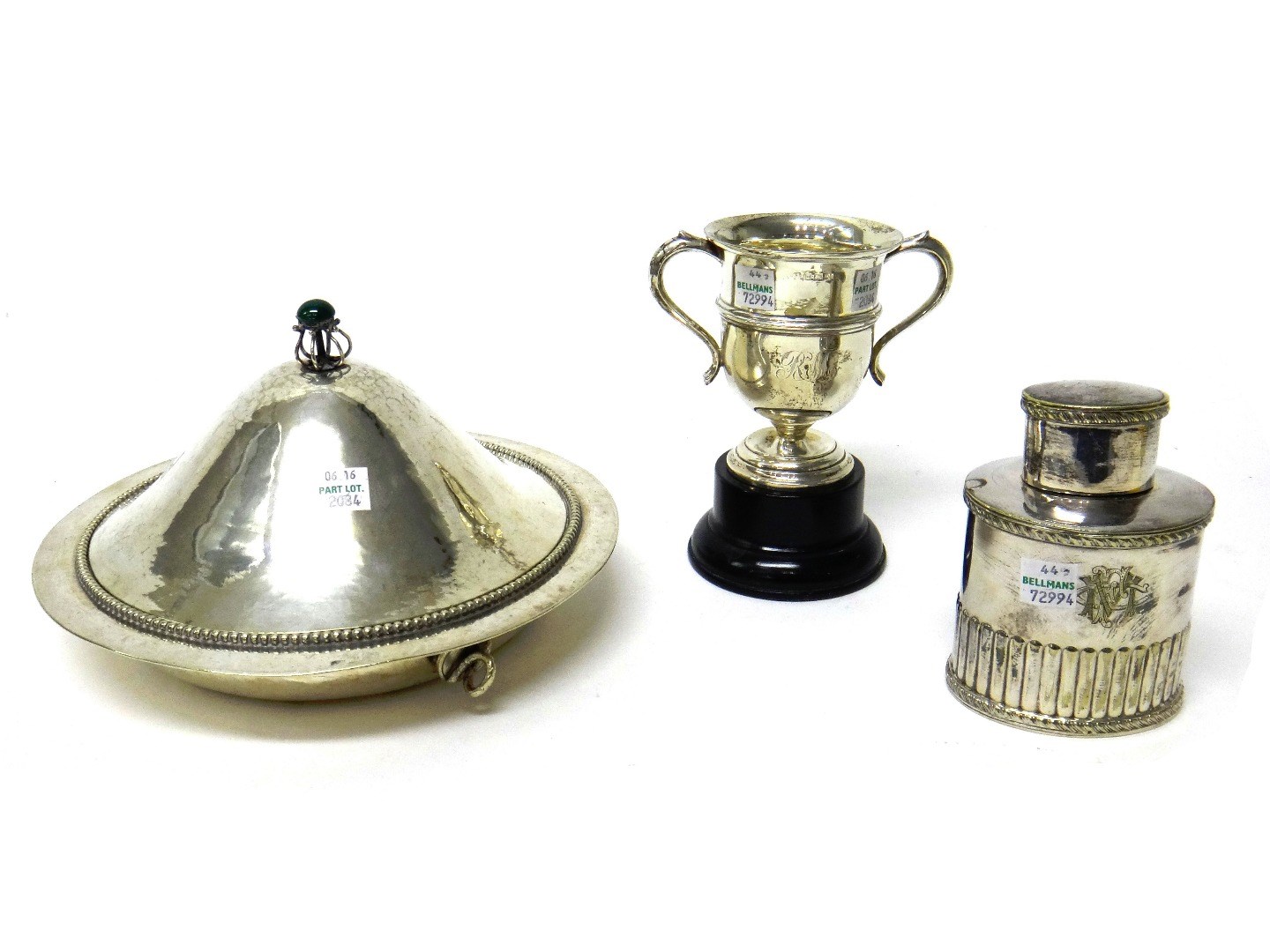 Appraisal: A silver twin handled trophy cup Birmingham weight gms with