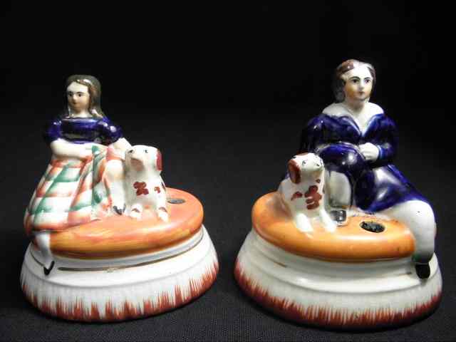 Appraisal: Pair of Staffordshire porcelaneous porcelain pen holders Prince and Princess