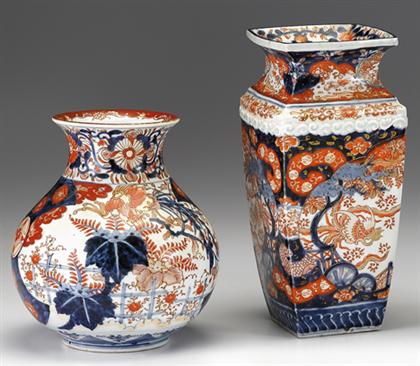 Appraisal: Two good Japanese imari vase late th century The largest