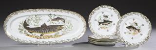 Appraisal: Seven Piece Limoges Porcelain Fish Set early th c by