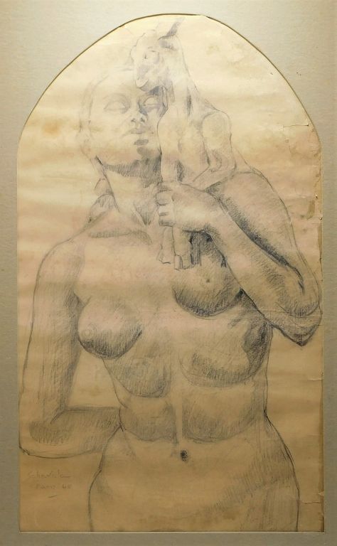 Appraisal: Jehangir Sabavala Nude Figure Drawing Jehangir Sabavala India france -