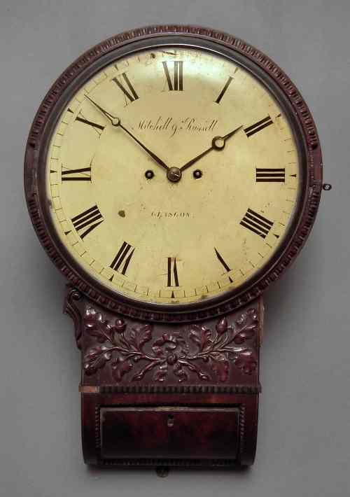 Appraisal: A William IV mahogany cased drop dial wall clock by