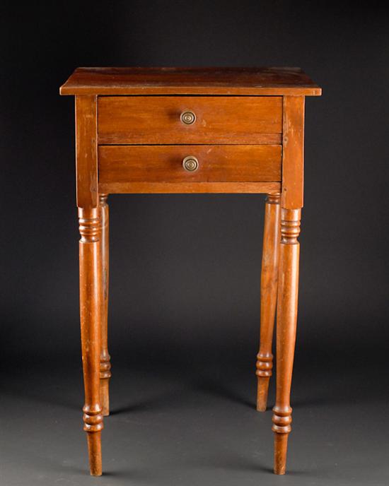 Appraisal: A th C Two Drawer Sheraton Work Stand of cherry