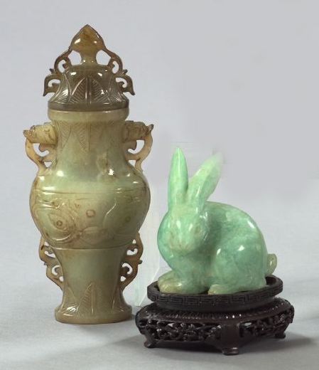 Appraisal: Two Pieces of Carved Jade consisting of a Kuang Hsu