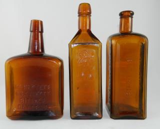 Appraisal: Bitters- amber- square with roofed shoulders marked 'Doyle's Hop Bitters