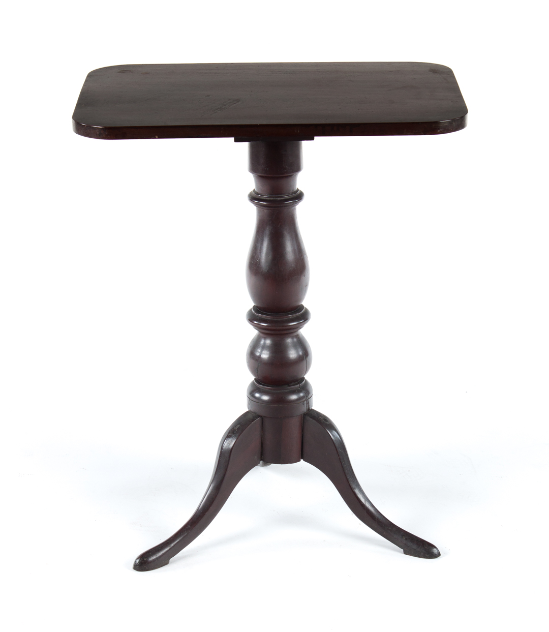 Appraisal: Federal mahogany tilt-top candlestand Baltimore MD circa rectangular top turned