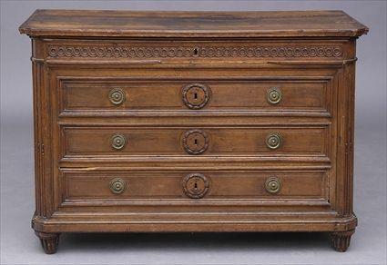 Appraisal: ITALIAN NEOCLASSICAL CARVED OAK COMMODE The top with inset rounded