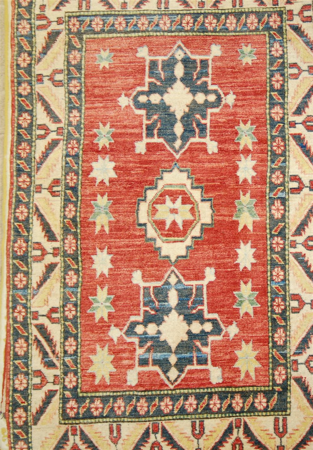 Appraisal: AFGHAN WOOL ORIENTAL RUG all wool pile woven on wool