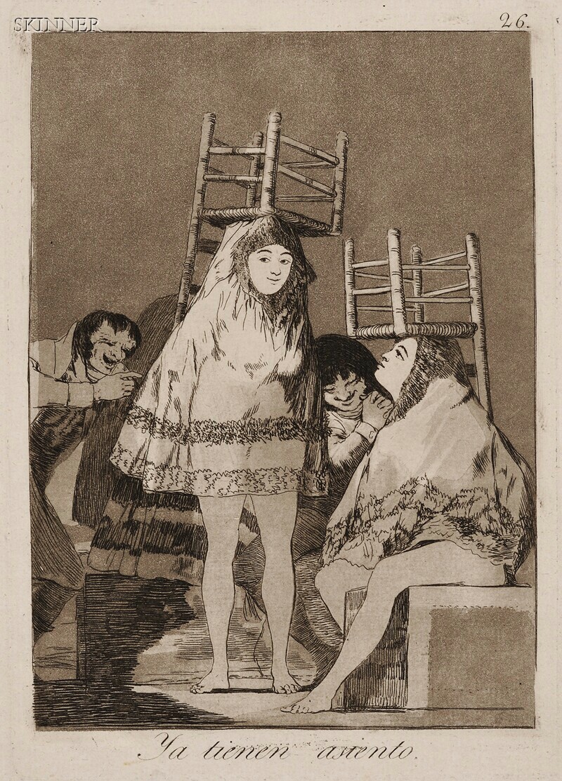 Appraisal: Francisco de Goya Spanish - Ya tienen asiento plate from