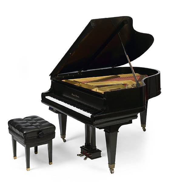 Appraisal: A Mason amp Hamlin ebonized baby grand player piano and