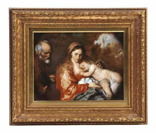 Appraisal: A Berlin R P M Enameled Porcelain Plaque of rectangular