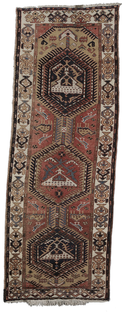 Appraisal: Karaja Runner Persian mid th century three connected central medallions