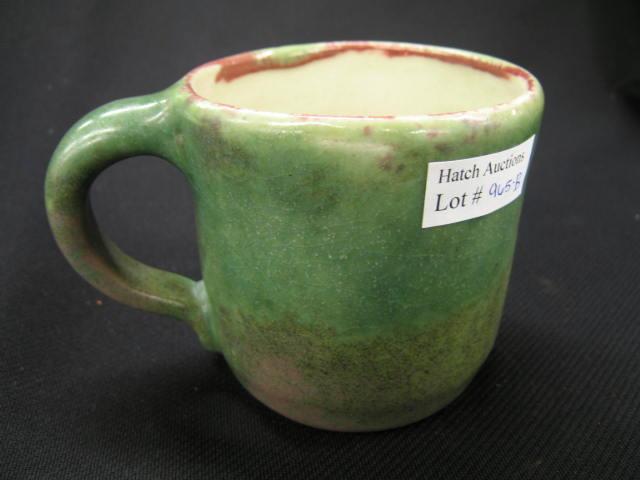 Appraisal: Pisgah Forest Art Pottery Cup green red glaze stamped Pisgah