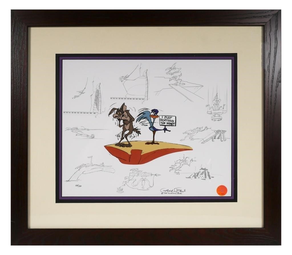 Appraisal: Road Runner and Wile E Coyote limited sericel signed by