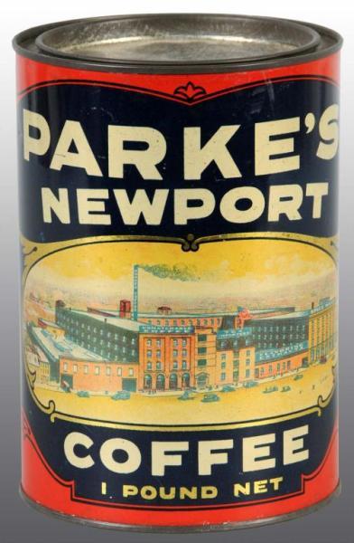 Appraisal: Parke's Newport Coffee Tin Description Manufactured by L H Parke