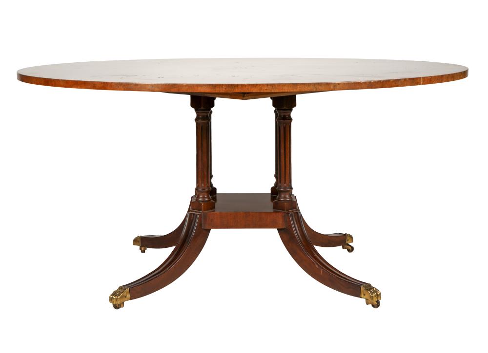 Appraisal: HENREDON REGENCY-STYLE ROUND DINING TABLEsigned to underside the top with