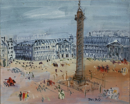 Appraisal: Jean Dufy French - Place Vend me Signed Jean Dufy