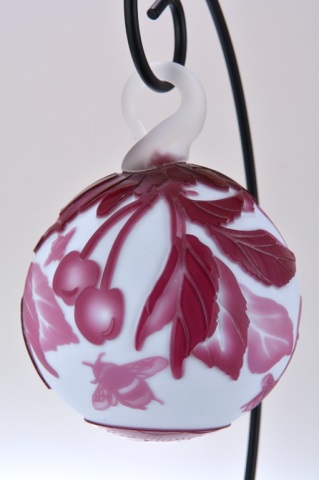 Appraisal: Pilgrim Cameo Glass Ornament Red Cherry with S Pilgrim Cameo