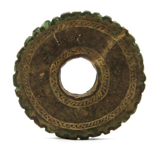 Appraisal: Luristan Bronze Calendar of ring form with incised decoration Diameter